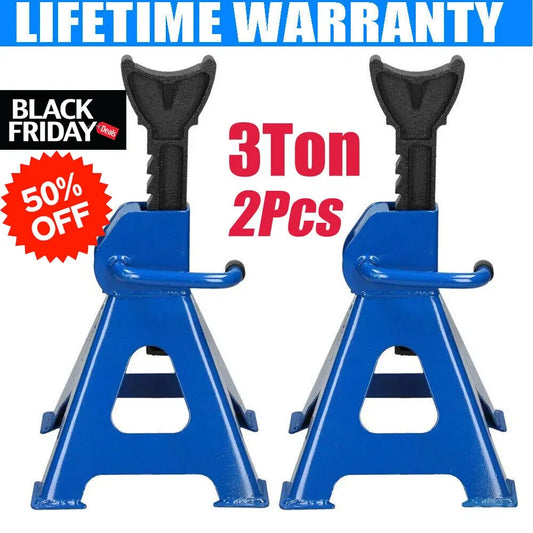 DayPlus Heavy Duty 3 Ton Axle Stands for Car Van 4x4 Caravan Lift 29-43cm,2PCS