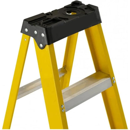 Extended Reach Fiberglass Step Ladder with 12-Foot Reach and 250-Pound Capacity