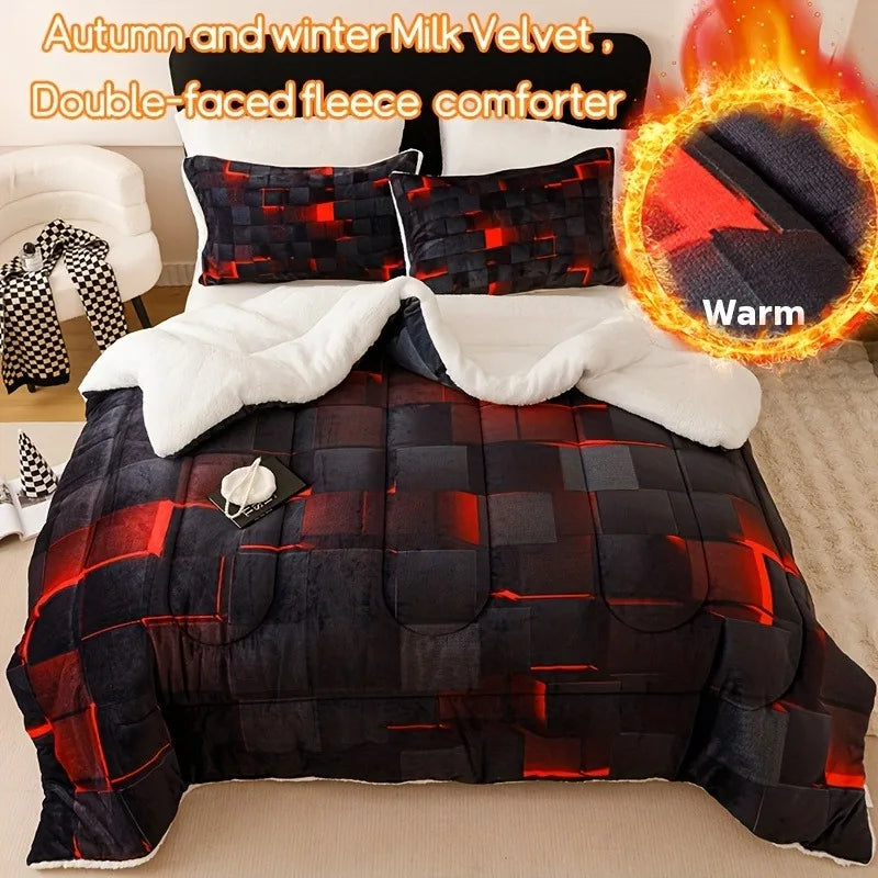 Winter Warm Velvet Quilt Set 2/3pcs Super Soft Thick