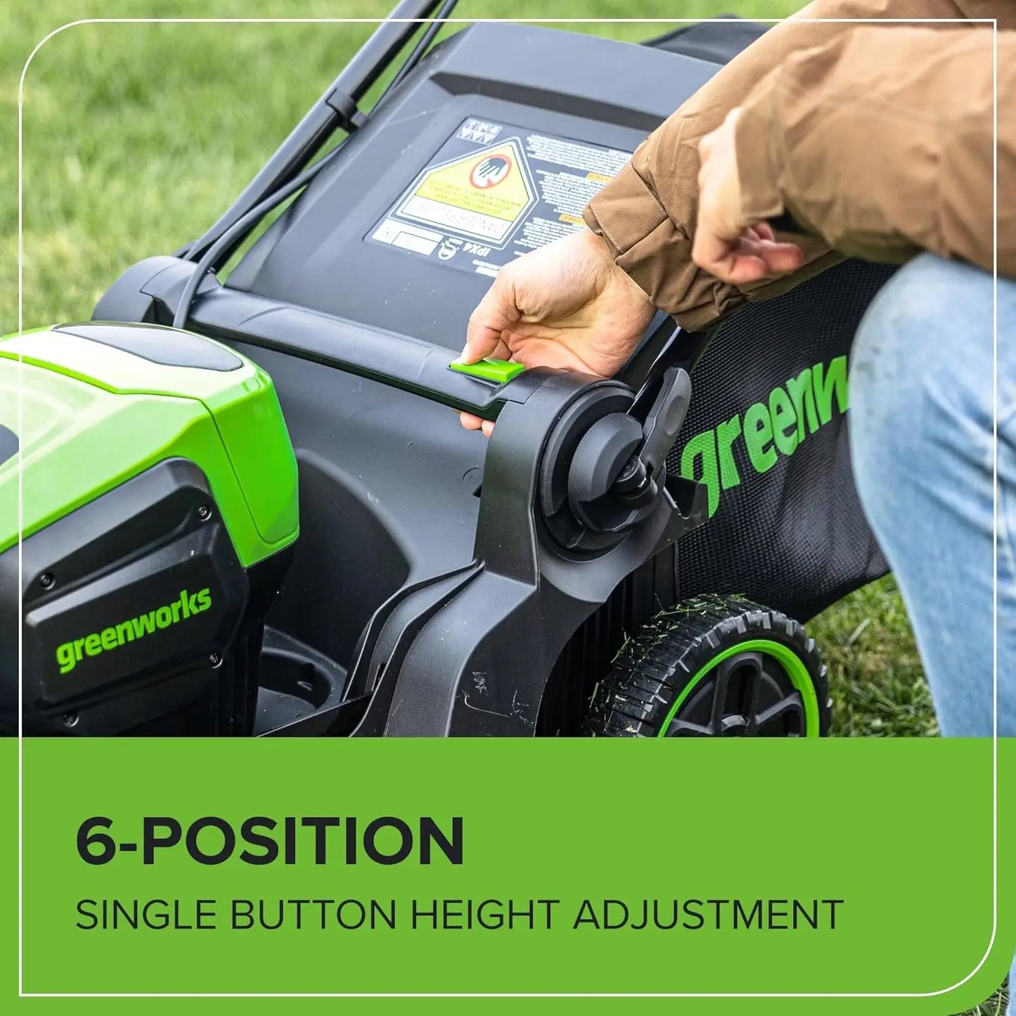 60V Cordless Push Lawn Mower, 17" Deck, 2-in-1 Mulching/Bagging,