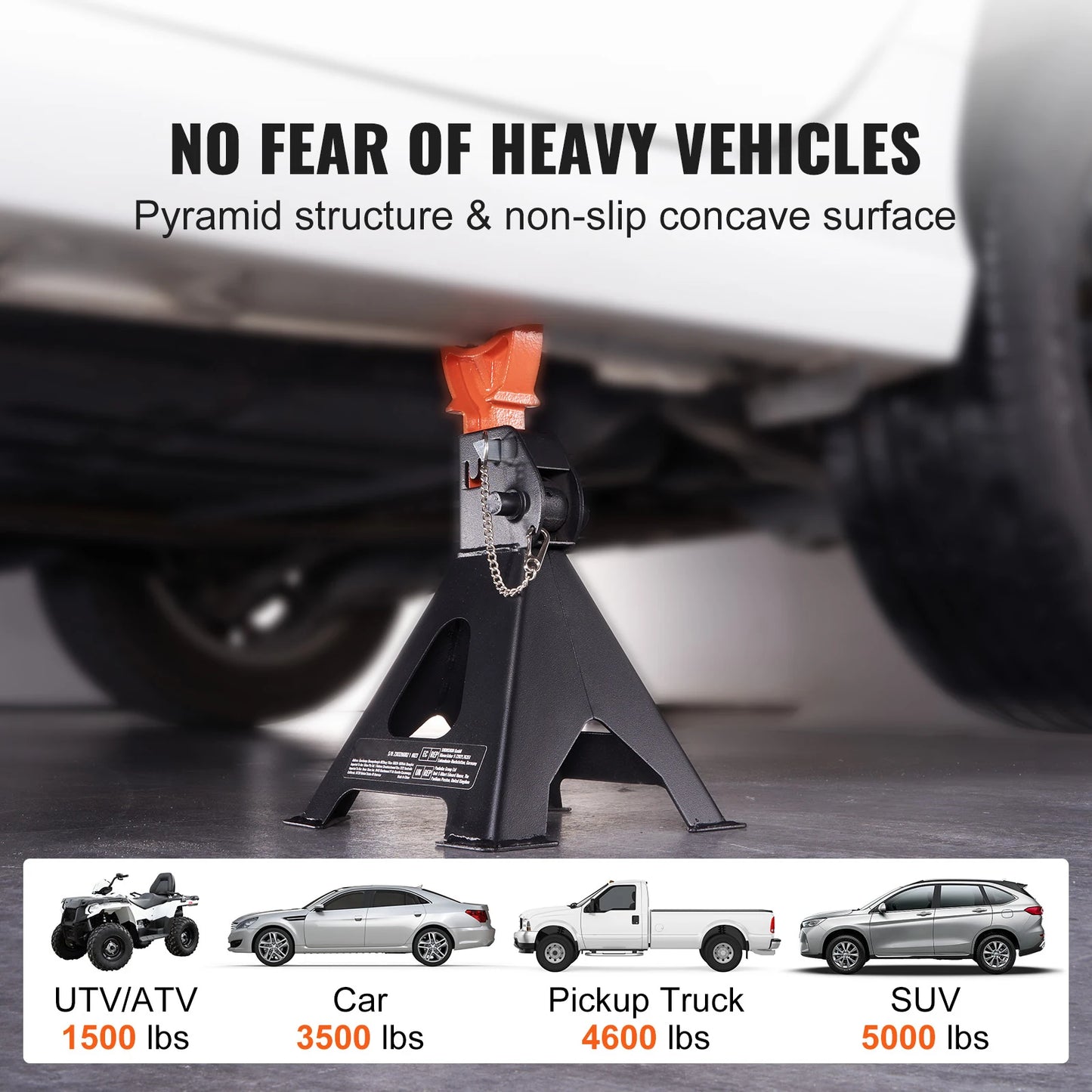 SucceBuy Jack Stands 3/6 Ton Capacity Car Double Locking Adjustable Height for lifting SUV Pickup Truck Car UTV ATV