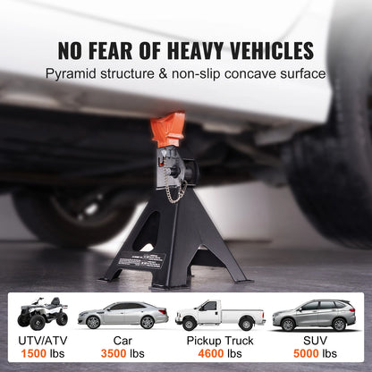 SucceBuy Jack Stands 3/6 Ton Capacity Car Double Locking Adjustable Height for lifting SUV Pickup Truck Car UTV ATV