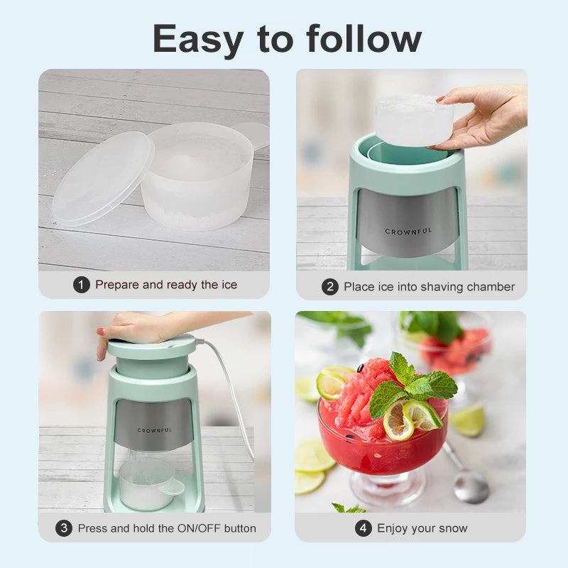 Crownful Shaved Ice Machine Mini Ice Crusher