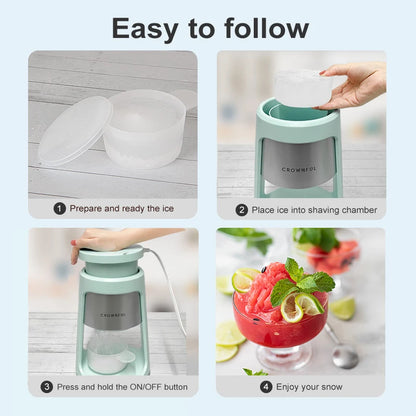 Crownful Shaved Ice Machine Mini Ice Crusher