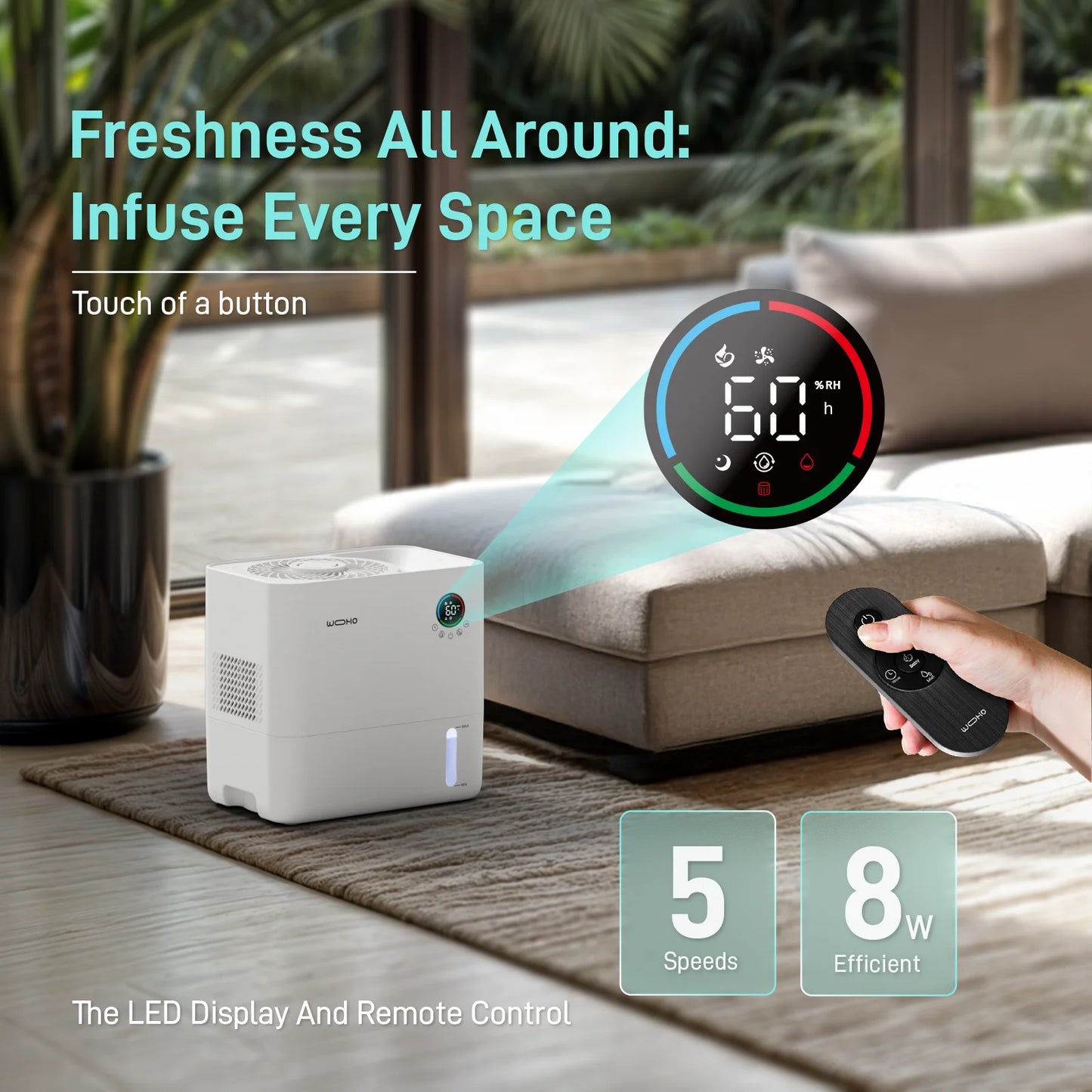 5L Mist-Free Humidifier - Smart Humidity Control, Ultra-Quiet