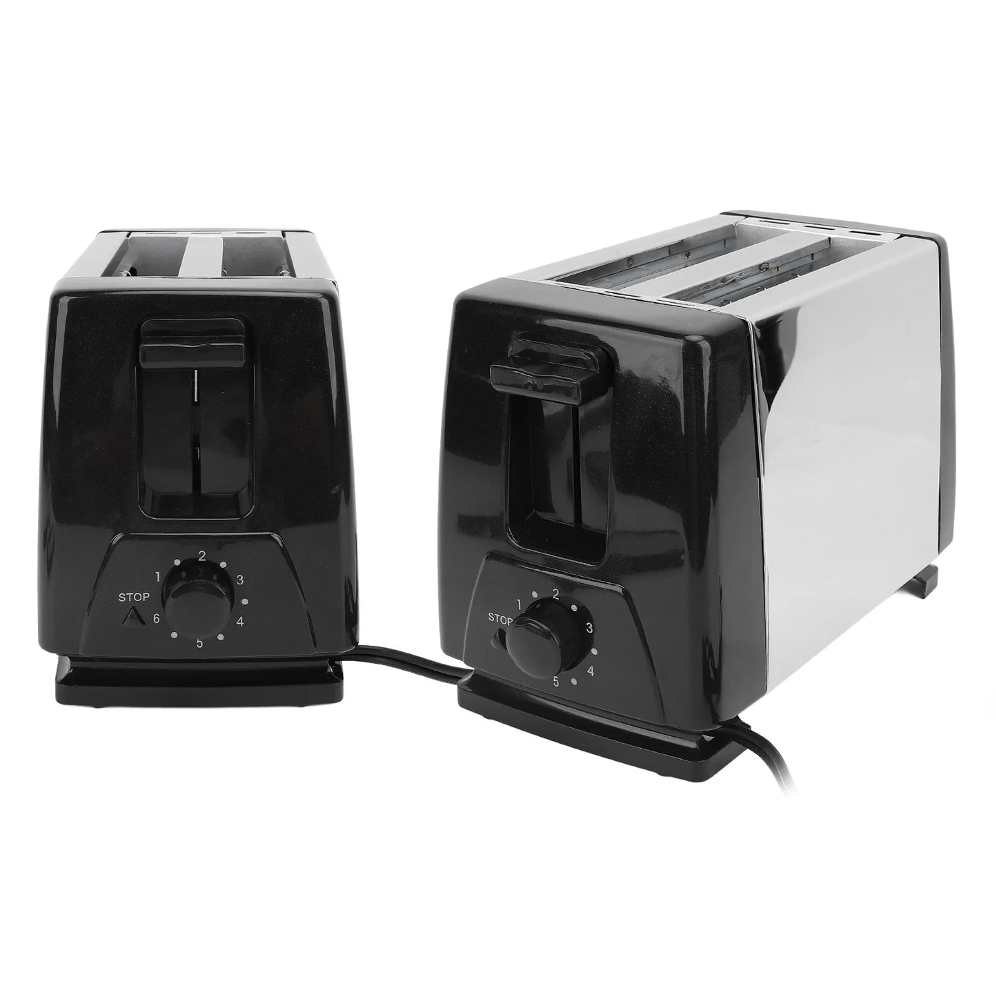 Compact Bread  Portable Stainless Steel Wide Slot 2 Slice Toaster