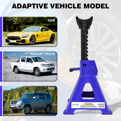 DayPlus Heavy Duty 3 Ton Axle Stands for Car Van 4x4 Caravan Lift 29-43cm,2PCS