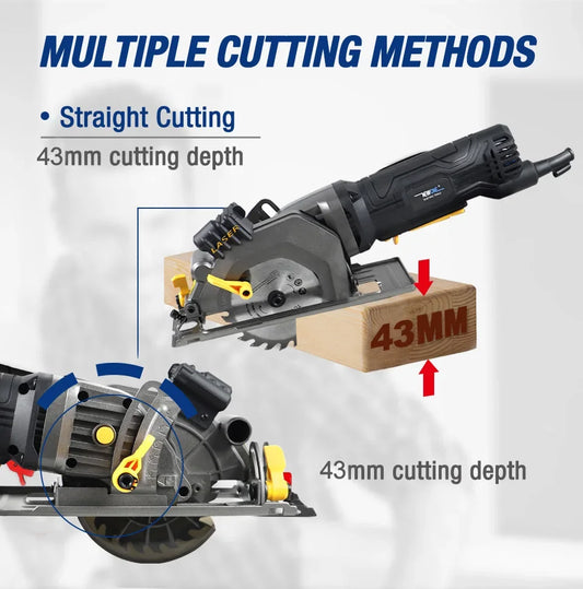 dutcheshomeliving mini circular saw with laser front view