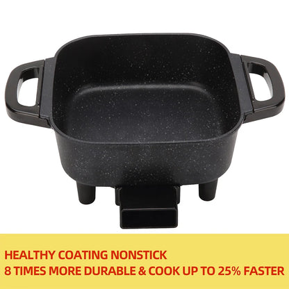 Electric Frying Pan, Temperature Control, Hot Pot Cooking, Non Stick Pan