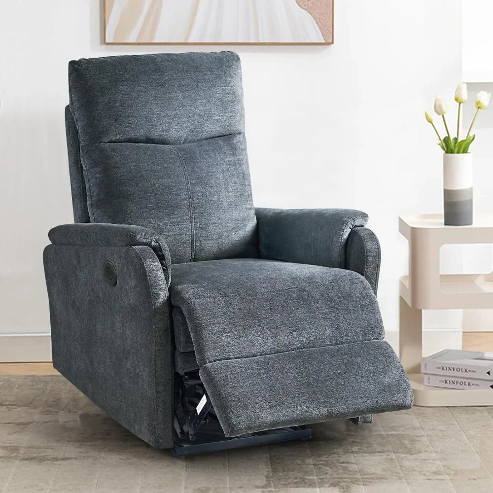 Electric Power Recliner with USB Ports Breathable Fabric