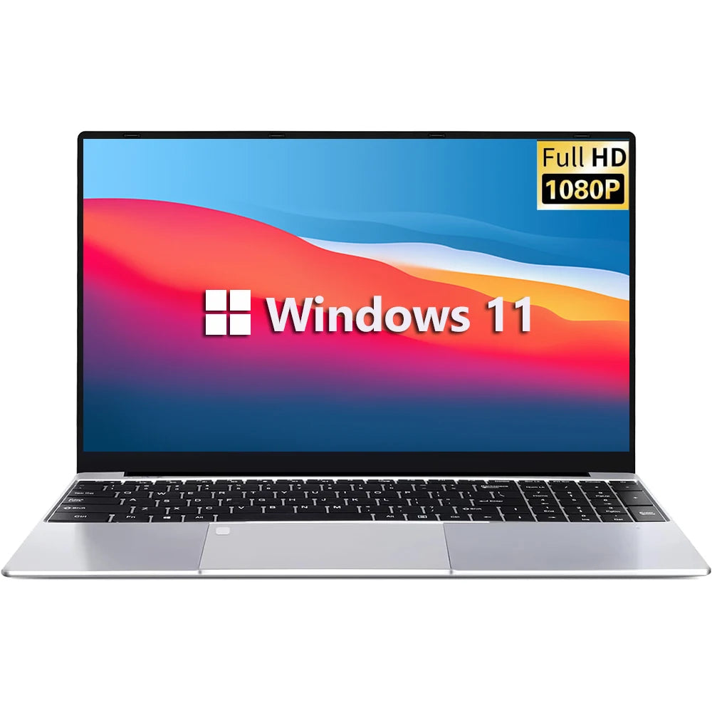 Windows 11 Pro 15.6" Laptop Computer Intel Celeron Fingerprint Unlock Notebook