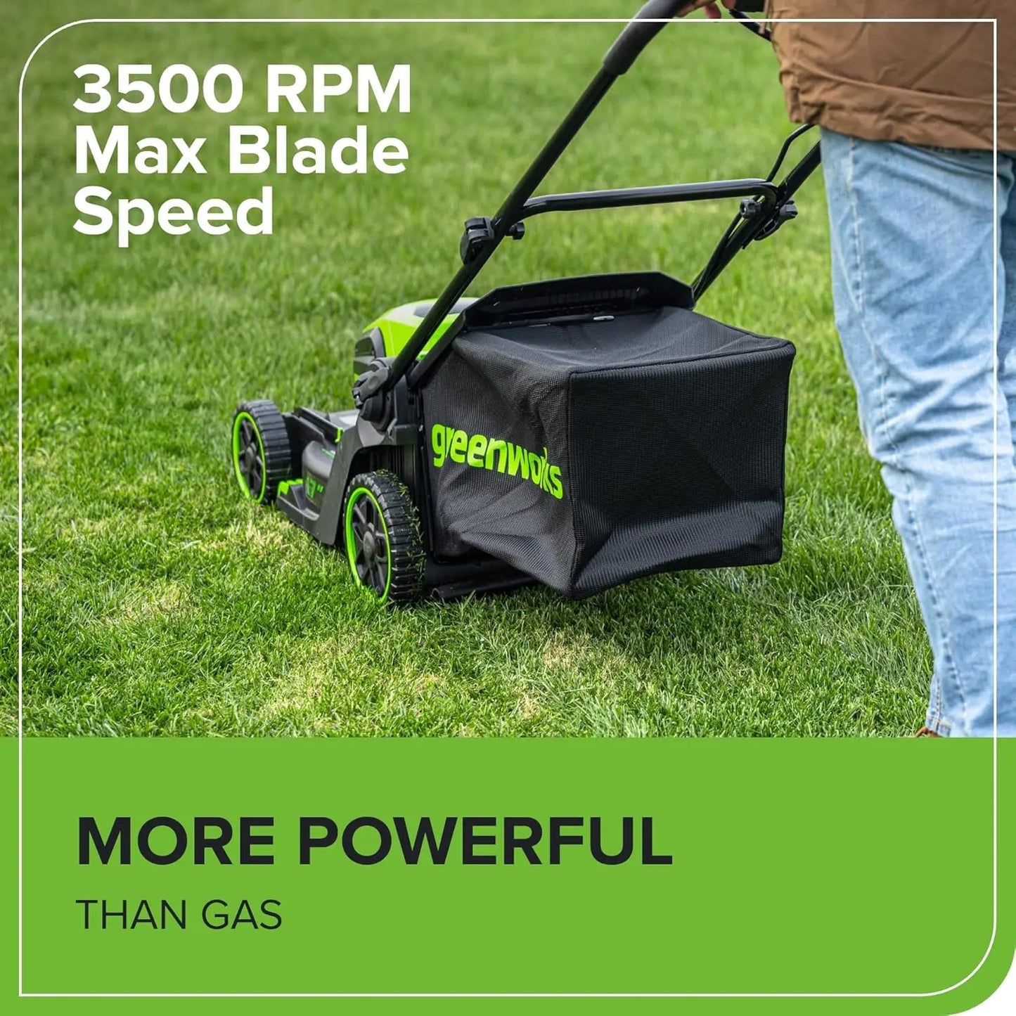 60V Cordless Push Lawn Mower, 17" Deck, 2-in-1 Mulching/Bagging,