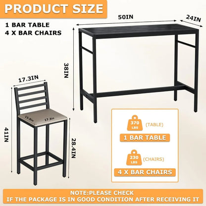 2025new-5-Piece Outdoor Patio Bar Set