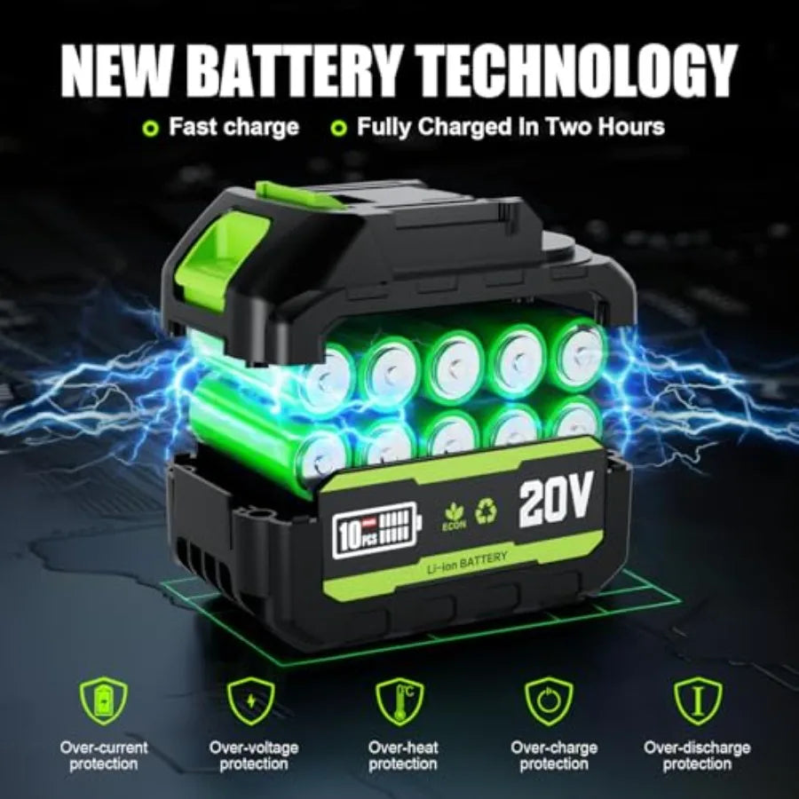 Cordless Electric Chainsaw for 12-Inch Dual-Mode Chain Saw with 20V Battery