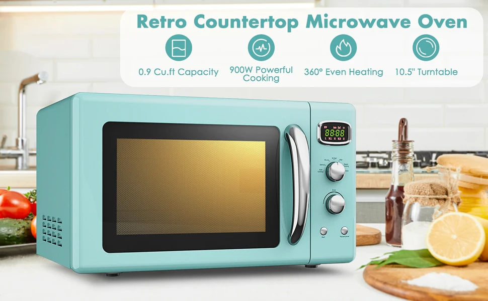 MAT EXPERT 0.9 Cu.ft Compact Microwave Oven,  w/Glass Turntable