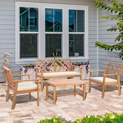 2025new-4-Piece Outdoor Patio Furniture Set: