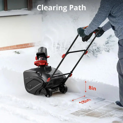 21-Inch Electric Snow Thrower, 15-Amp Corded Snow Blower with LED Light,