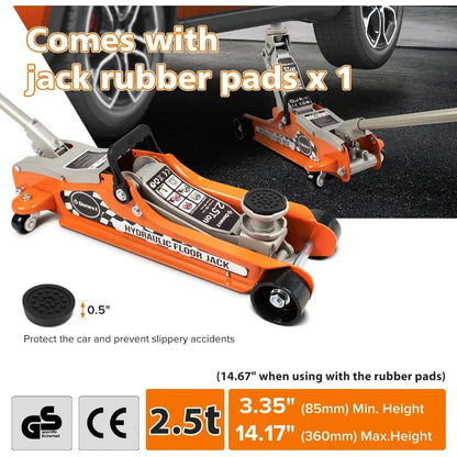 2.5 Ton Low Profile Racing Floor Jack with Heavy Duty Steel Construction