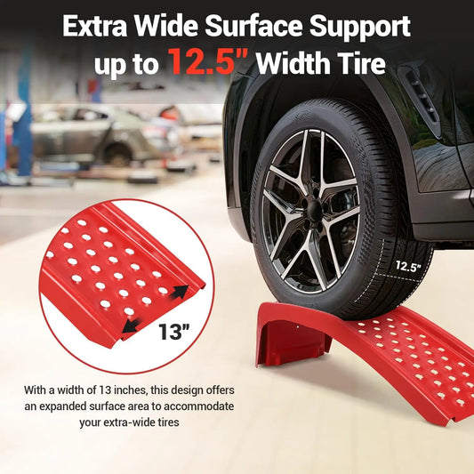 2 Ton Heavy Duty Solid Steel Car Ramps, 2-Pack 8" Lift  , 4000 LBS Capacity Per Ramp