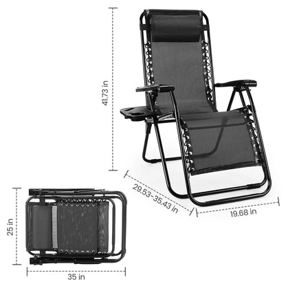 JHK Zero Gravity Set of 2 Portable Recliner