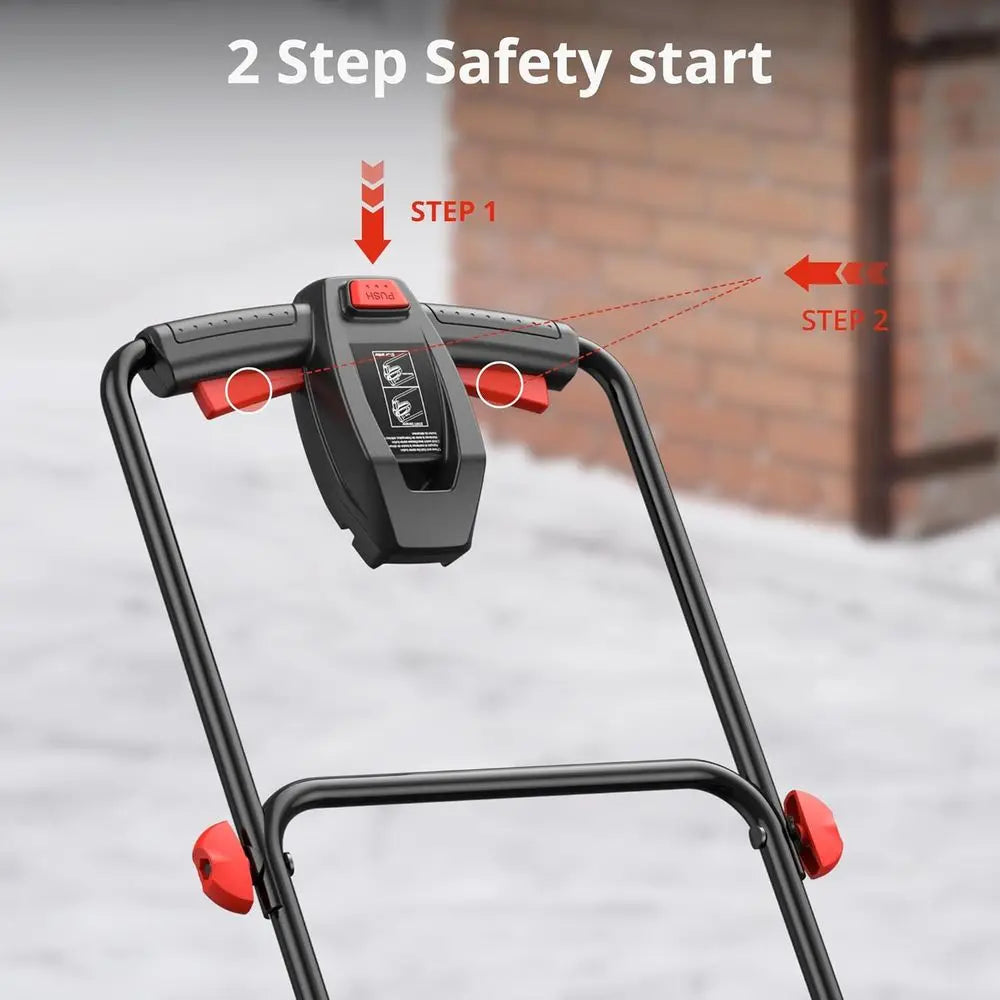 21-Inch Electric Snow Thrower, 15-Amp Corded Snow Blower with LED Light,