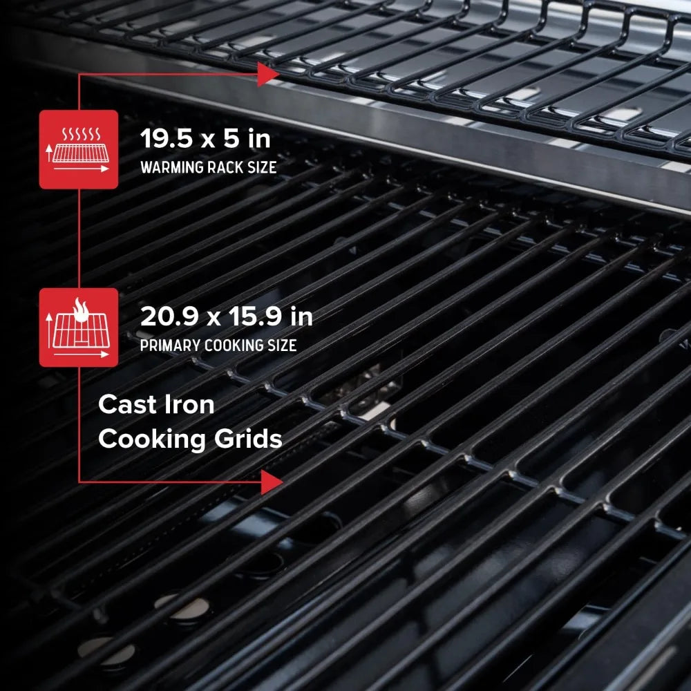 Nexgrill 3-Burner Propane Gas Grill with Side Shelves, 27,000 BTU