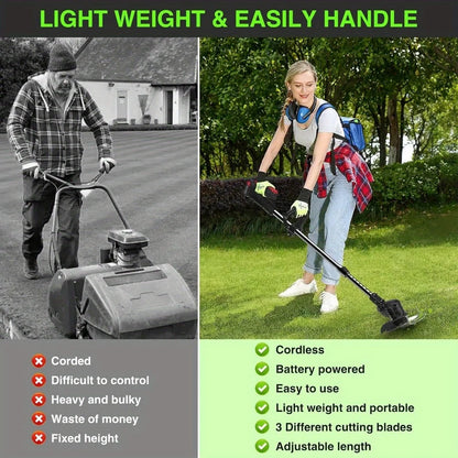 Electric Weed Wacker, 24V 1500MAh Battery Operated, 3-in-1 Lightweight