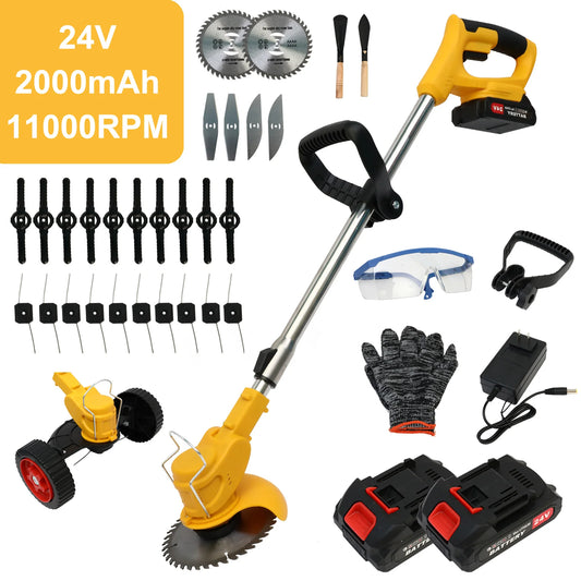 21V Cordless Grass Trimmer Electric 3-in-1 Lightweight  Lithium-ion Batteries