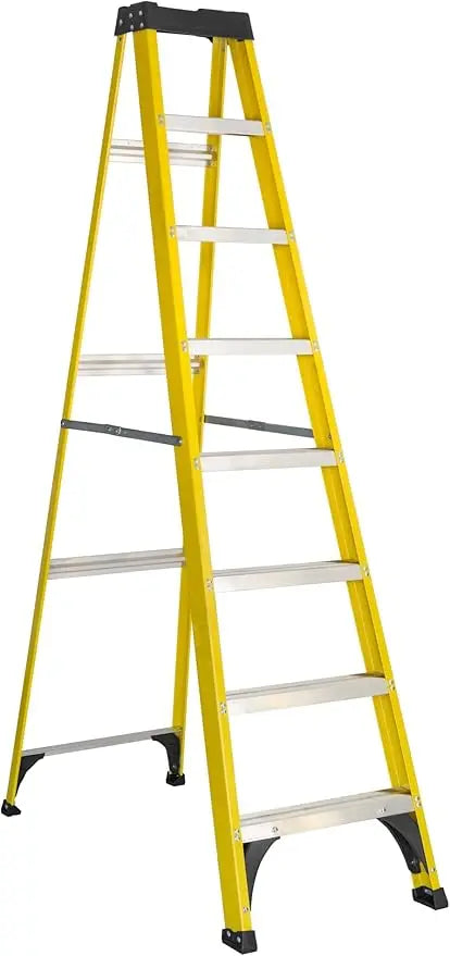 Extended Reach Fiberglass Step Ladder with 12-Foot Reach and 250-Pound Capacity