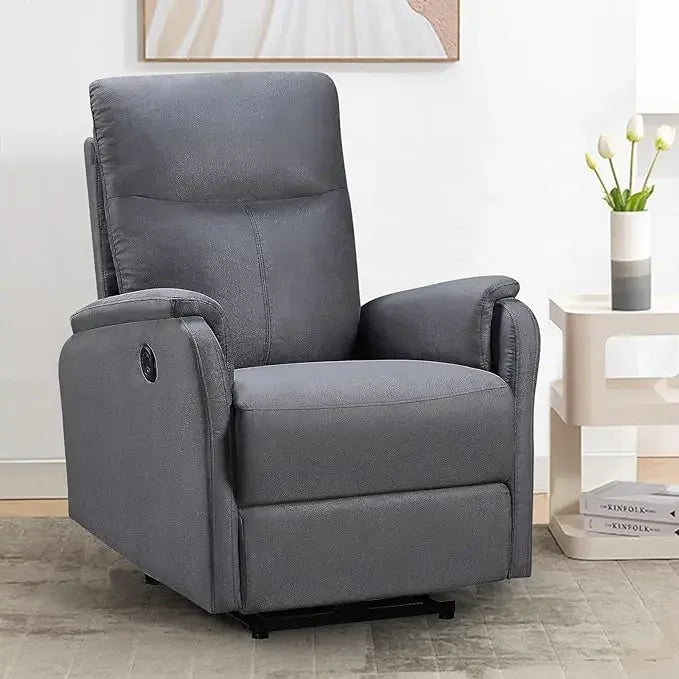 Electric Power Recliner with USB Ports Breathable Fabric