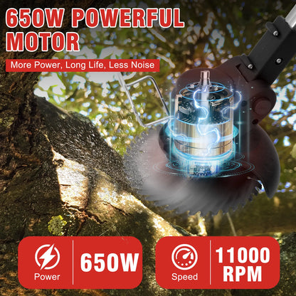 21V Cordless Grass Trimmer Electric 3-in-1 Lightweight  Lithium-ion Batteries