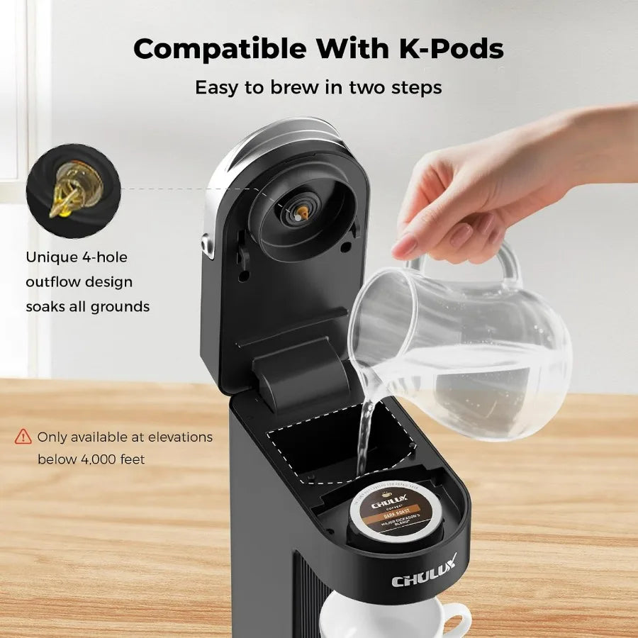 DutchesHomeLiving slim single serve coffee maker for K pods compact design