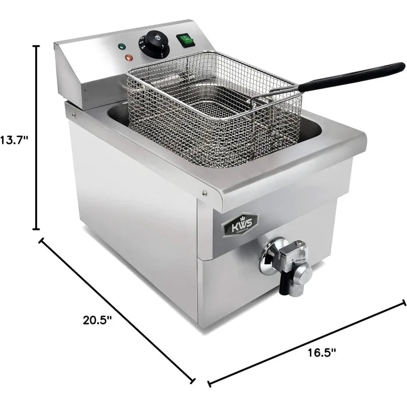 Electric Compact Deep Fryer Stainless Steel for Home