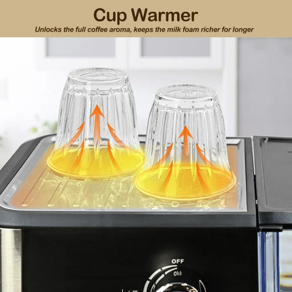 DutchesHomeLiving 20 bar espresso machine with milk frother stainless steel