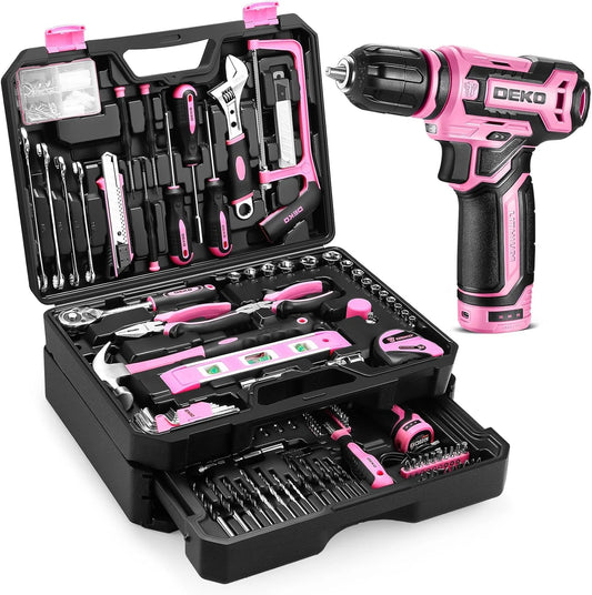 DEKO Home Mechanic Toolbox Power Cordless Drill Hand Repair