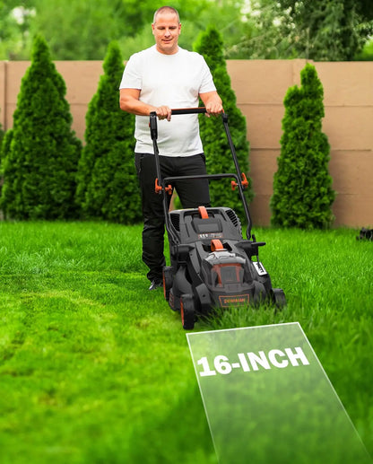 DOVAMAN 40V Brushless Lawn Mower, 16" Deck, 4Ah Battery,