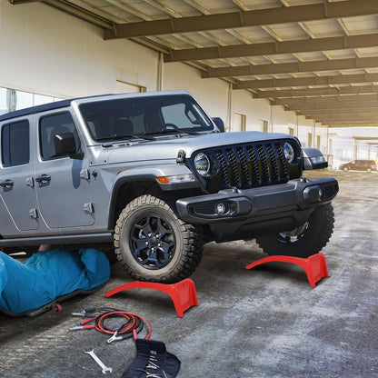 2 Ton Heavy Duty Solid Steel Car Ramps, 2-Pack 8" Lift  , 4000 LBS Capacity Per Ramp