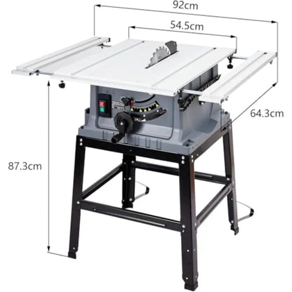 Table Saw 10 Inch 15 Amp 5000RPM Powerful Tablesaw With Stand and Protective Cover 36 X 25 Inch Tabletop Saw 90° Cro