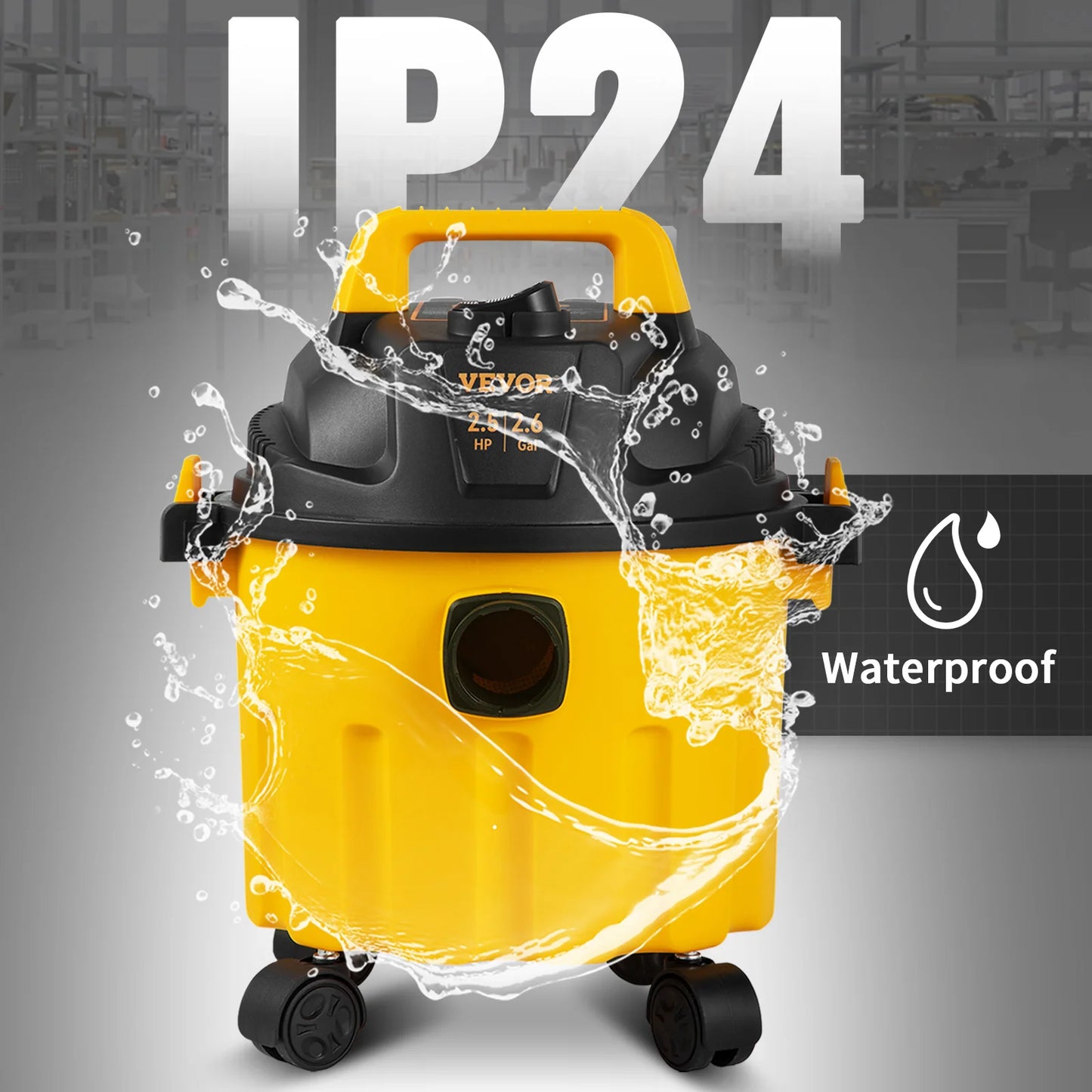 SucceBuy Wet Dry Vac 2.6 Gallon  3 in 1 Portable Shop Vacuum