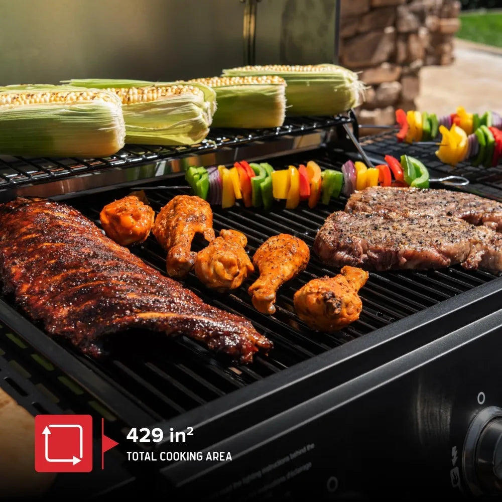 Nexgrill 3-Burner Propane Gas Grill with Side Shelves, 27,000 BTU