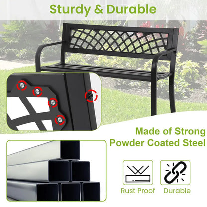 Garden Bench,OutdoorPatio Bench with Mesh Pattern