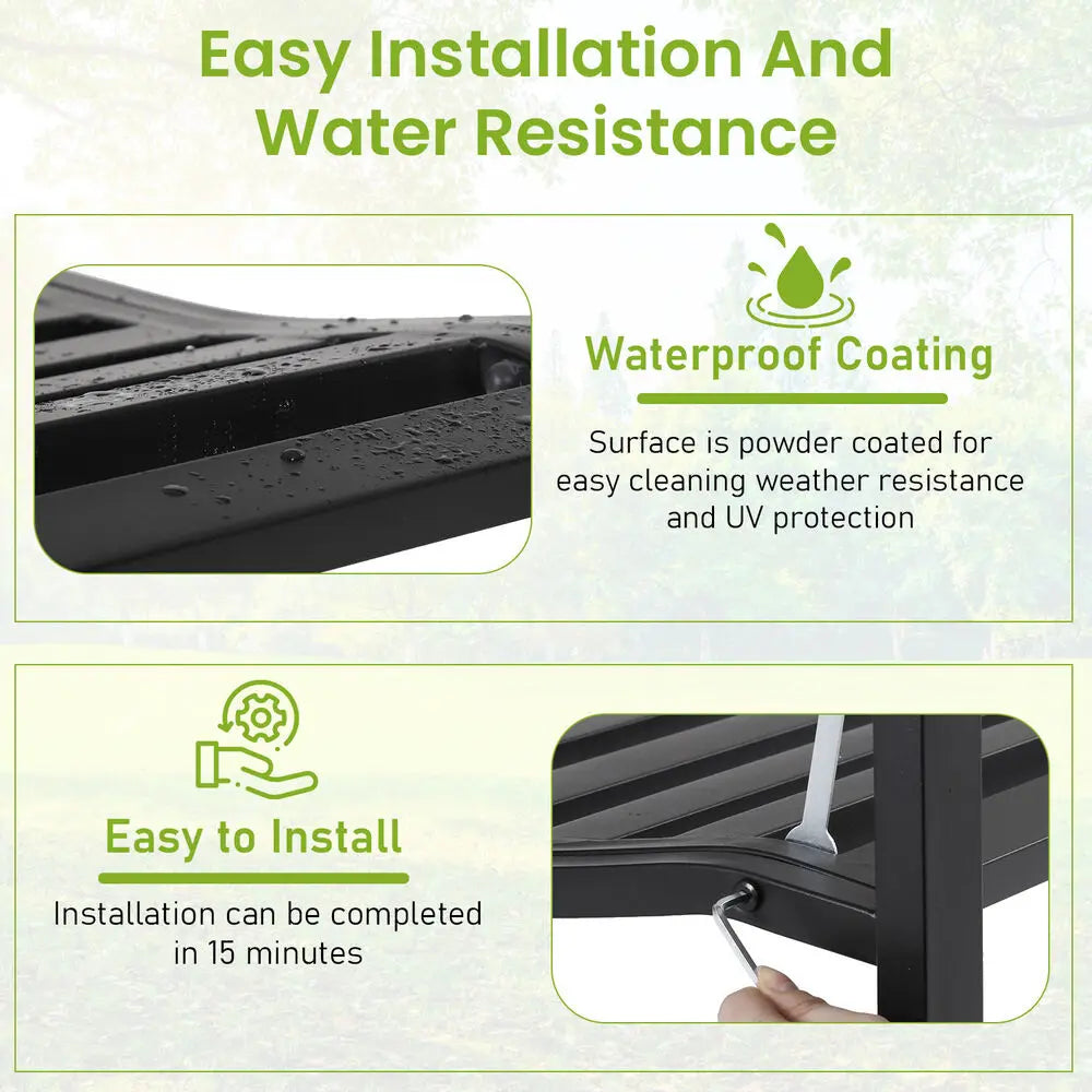 Garden Bench,OutdoorPatio Bench with Mesh Pattern