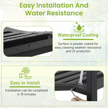 Garden Bench,OutdoorPatio Bench with Mesh Pattern