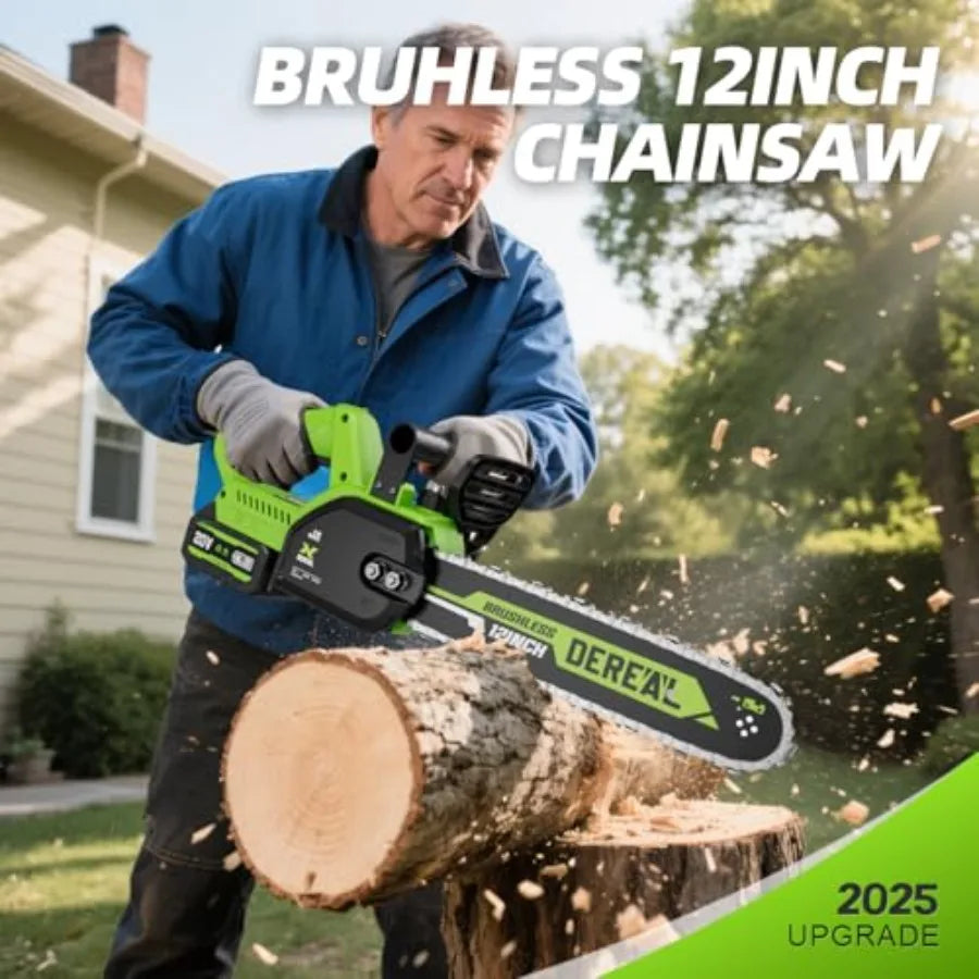 Cordless Electric Chainsaw for 12-Inch Dual-Mode Chain Saw with 20V Battery
