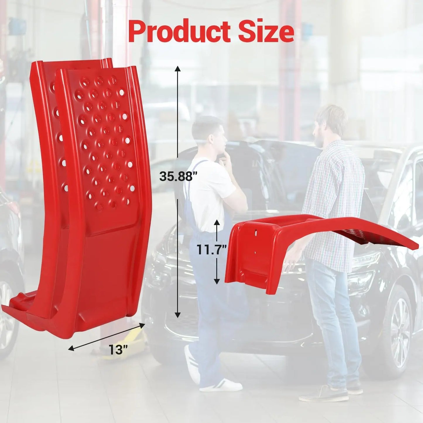 2 Ton Heavy Duty Solid Steel Car Ramps, 2-Pack 8" Lift  , 4000 LBS Capacity Per Ramp