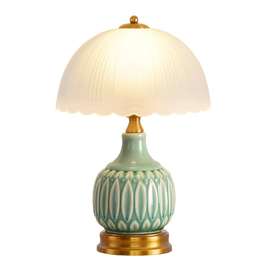 Vintage Lamp for Living Room,16" Modern Ceramic Table Lamps for Bedroom,