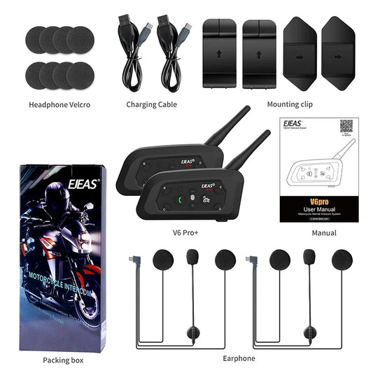 Motorcycle Intercom  PRO+ Helmet   Music Player Interphone Bluetooth Headset