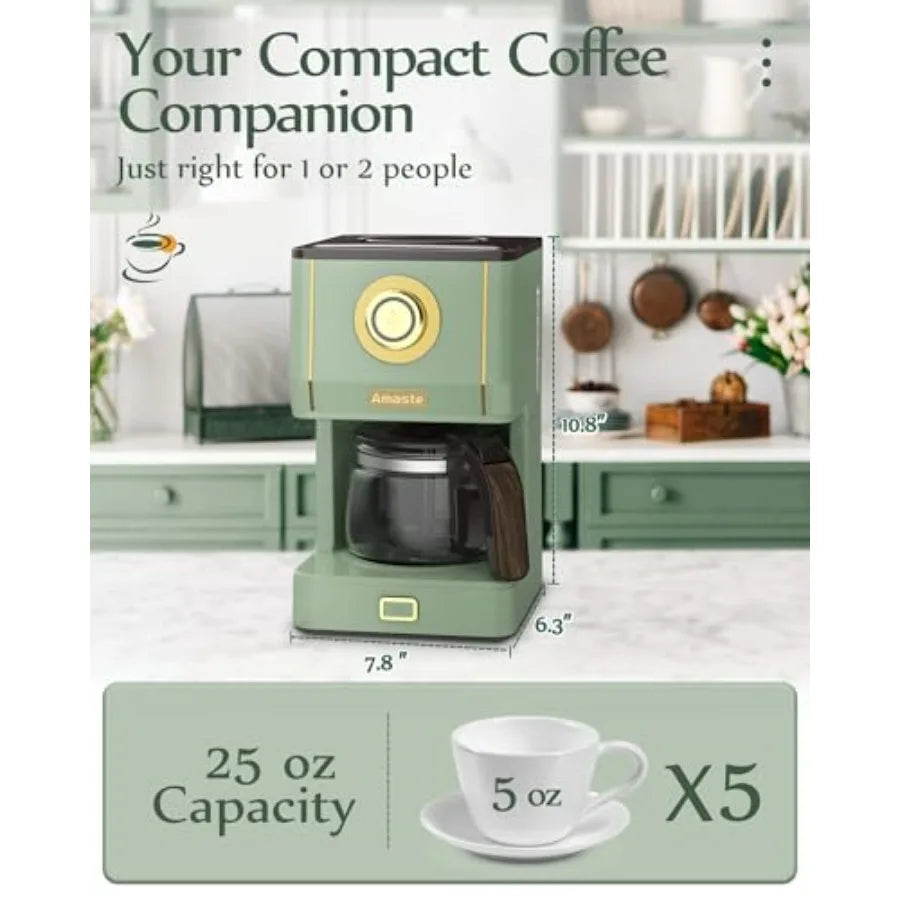 DutchesHomeLiving retro drip coffee maker with glass pot reusable filter