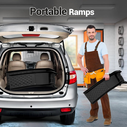 2 Pack Steel Car Ramps 8000 Lbs Capacity 8 Inch Max Lift Height