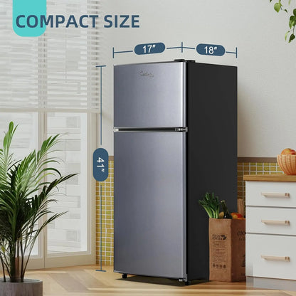 4.2 Cu.Ft Small Refrigerator with Freezer,Energy-Efficient, Large Capacity,